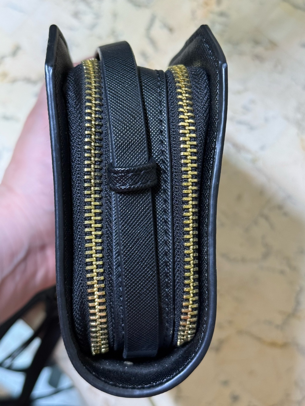 Steve Madden Black Crossbody with Gold Bar Accent - Picture 7 of 11